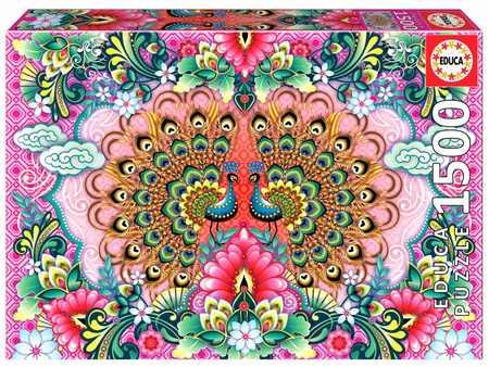 Puzzle 1500 Kolorowe Pawie Catalina Estrada 112820