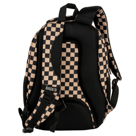 Plecak 3-komorowy Backup PLB7O24 kratka brązowa