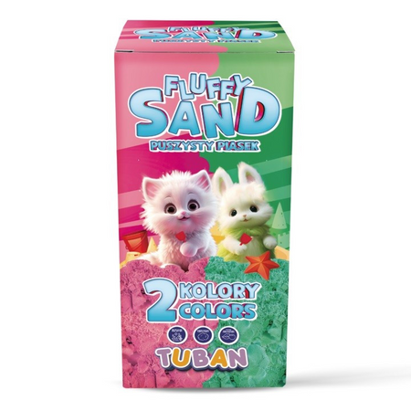 Zestaw Fluffy Sand puszysty piasek różowy i zielony  2 x 70 g