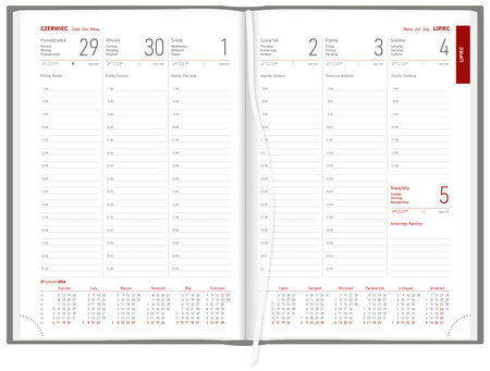 Kalendarz 2026 Aluminium Standard A5 tygodniowy granat
