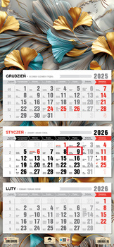 Kalendarz 2026 trójdzielny Abstrakcja KT1 V90