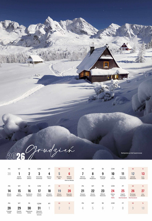 Kalendarz 2026 Tatry wieloplanszowy