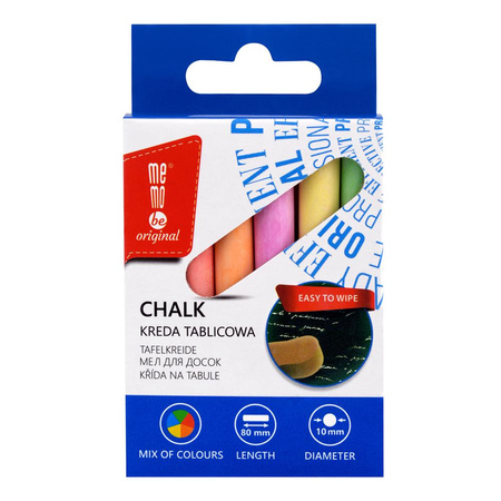Kreda tablicowa MEMOBE kolorowa 12 szt