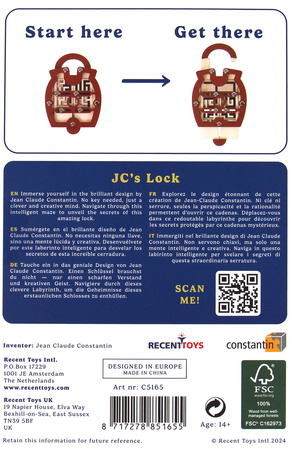 Łamigłówka JC's Lock Recent Toys poziom 4/5