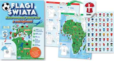 Flagi świata kolorowanka piłkarska z naklejkami