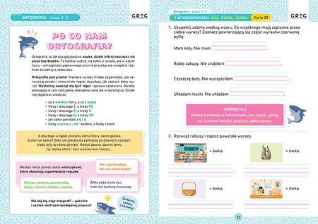 Ortografia. Karty pracy w szkole i w domu. Klasy 2-3
