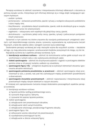 Trening percepcji wzrokowej Ćwiczenia doskonalące koordynację wzrokowo ruchową Ręka i oko część A