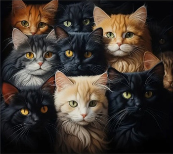 Diamentowa Mozaika Koty koci portret rodzinny NO-2000183