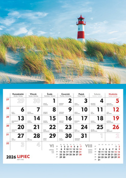 Kalendarz 2026 ścienny Plaża