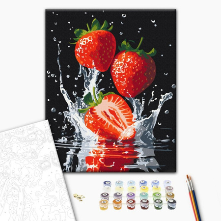 Malowanie po numerach BRUSHME 40x50 cm Soczyste Truskawki
