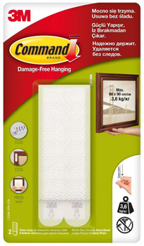 Rzepy do wieszania obrazów  Command duże białe 2 szt.