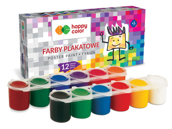 Farba plakatowa tempera Happy color 12 kolorów po 25ml