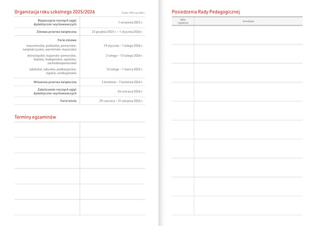 Kalendarz nauczyciela 2025/2026 A5T PCV bezbarwny EKO
