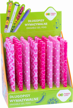 Display Długopis wymazywalny Pink Love 0,5 mm niebieski Happy Color 40 szt.
