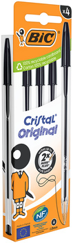 Długopis Cristal Original BIC czarny pouch 4 szt.