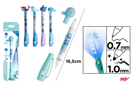 Długopis Szpiegowski UV z podwójną końcówką 0.7/1.0mm Morskie Zwierzaki 1szt.mix