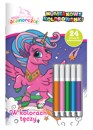 W kolorach tęczy. Moje Jednorożce. Numerkowe kolorowanki