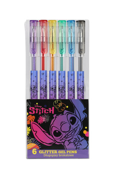 Długopisy brokatowe Disney Black Stitch 6 kolorów