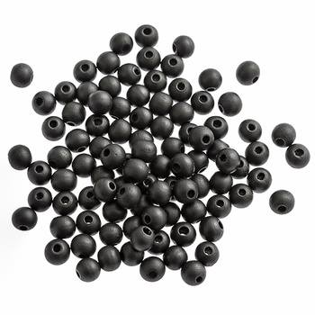 Koraliki drewniane matowa czerń 100szt.
