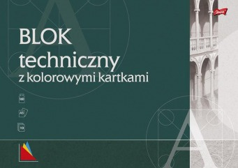 Blok techniczny A3 10k z kolorowymi kartkami pakiet 10 sztuk