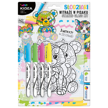 Witraże z markerami Misie Kidea 4 kolory
