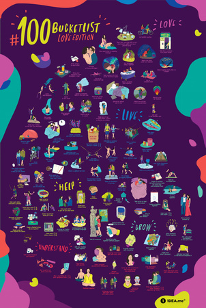 Plakat zdrapka 100 bucketlist love edition