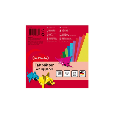 Papier kolorowy 20x20 cm 100 arkuszy