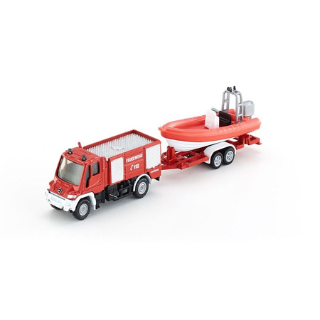 Straż pożarna Unimog z łodzią Siku 16 S1636