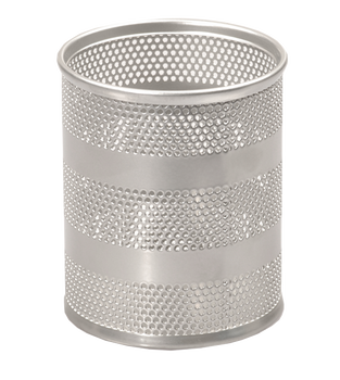 Przybornik duży okrągły srebrny