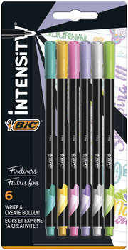 Cienkopisy Intensity Fine BIC mix Pastel blister 6 kolorów