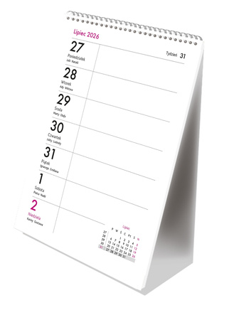 Kalendarz 2026 ze spiralką B6 pionowy