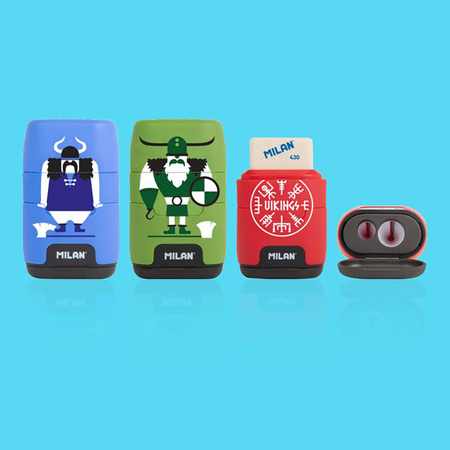 Temperówka z gumką Milan COMPACT VICKINGS + 2 gumki