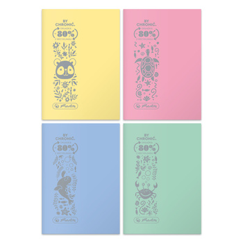 Paczka zeszyt A5 Eco PP Pastel Colors 32k kratka mix kolorów 10 szt.