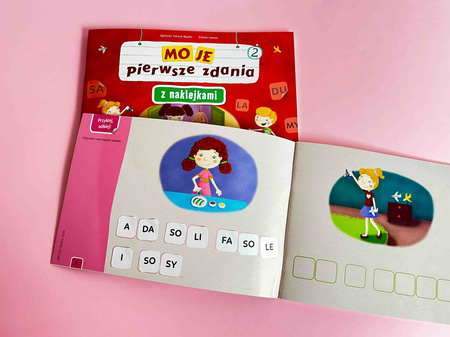 Moje pierwsze zdania z naklejkami wielokrotnego użytku zeszyt 2