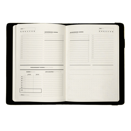 Planner A5 dzienny na gumkę Marble PLR-25PR