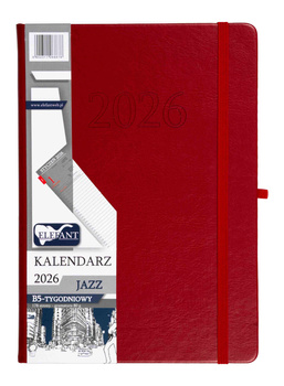 Kalendarz 2026 Jazz B5 tygodniowy czerwony