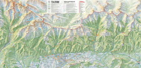 Tatry Mapa panoramiczna laminowana mapa turystyczna 1:28 000