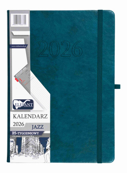 Kalendarz 2026 Jazz B5 tygodniowy szmaragdowy