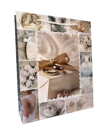 Torebki prezentowe Ślub JP 003C 12 sztuk