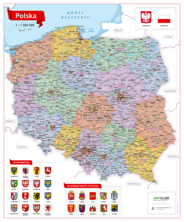 Mapa zdrapka Polska 1:1 500 000