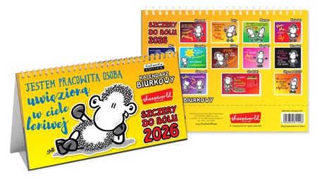 Kalendarz 2026 biurkowy Sheepworld szczery