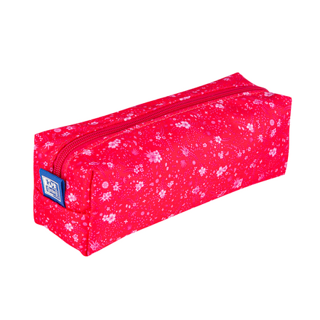 Piórnik saszetka duża Oxford floral ciemnoróżowy