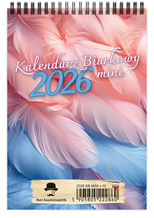 Kalendarz 2026 biurkowy pionowy tygodniowy na spirali KB MINI 1szt.mix