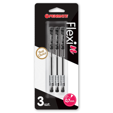 Długopis Penmate Flexi N czarny 3 szt. blister