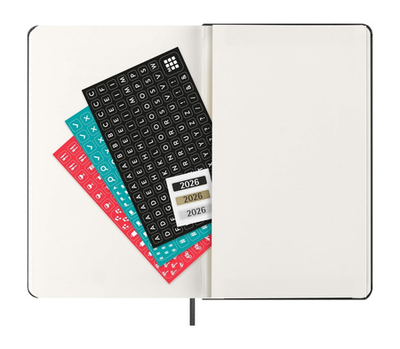 Kalendarz 2026 12M Moleskine L tygodniowy twarda oprawa czarny 13x21cm