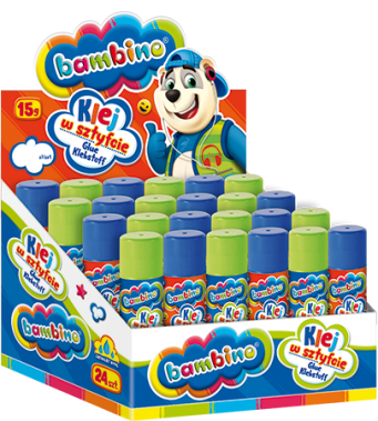 Display Klej w sztyfcie Bambino 15g 24 sztuki