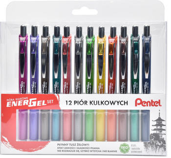 Zestaw piór EnerGel BL77 w etui 12 kolorów