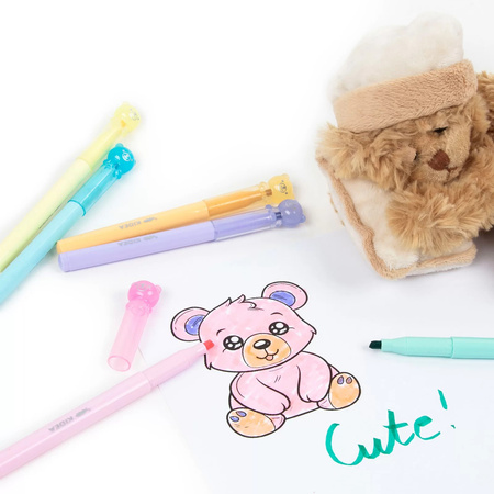 Flamastry Misie Kidea 6 kremowych kolorów