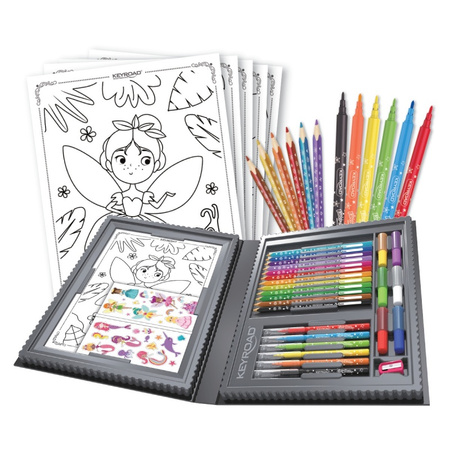 Zestaw artystyczny KEYROAD Mermaid różowy 65 elementów