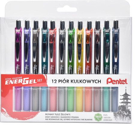 Zestaw piór EnerGel BL77 w etui 12 kolorów